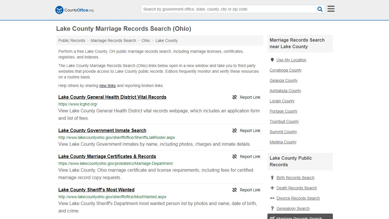 Marriage Records Search - Lake County, OH (Marriage ...
