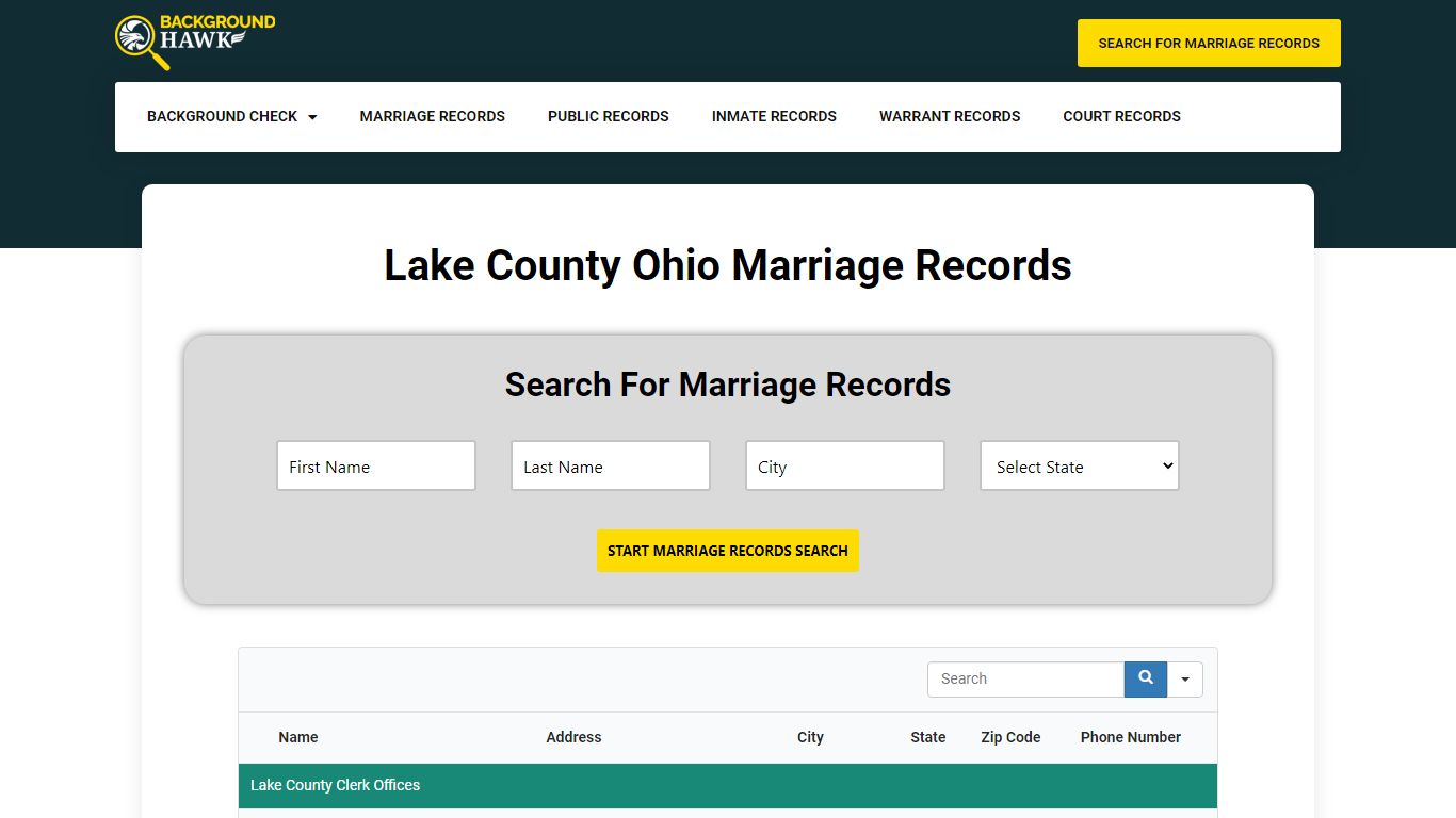 Marriage Records in Lake County , Ohio